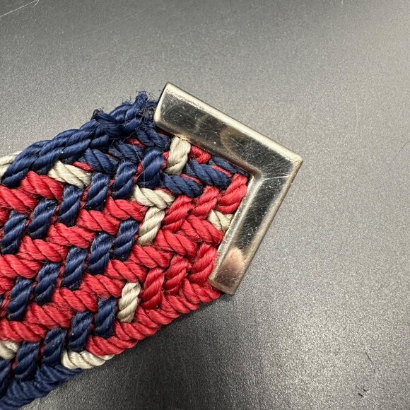 Vintage Western Belt Buckle Arrowhead Cow Skull 1980s Siskiyou Woven Nylon - Picture 4 of 7